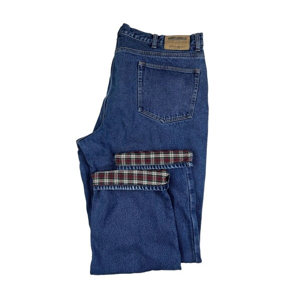 Eddie Bauer Flannel Lined Jeans  Men's Size 42  Straight leg  Outdoor Winter - Picture 1 of 6